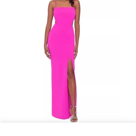 Xscape Sleeveless Side Cutout Gown - Picture 3 of 8